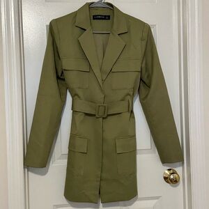 Lioness Olive Belted Blazer Dress